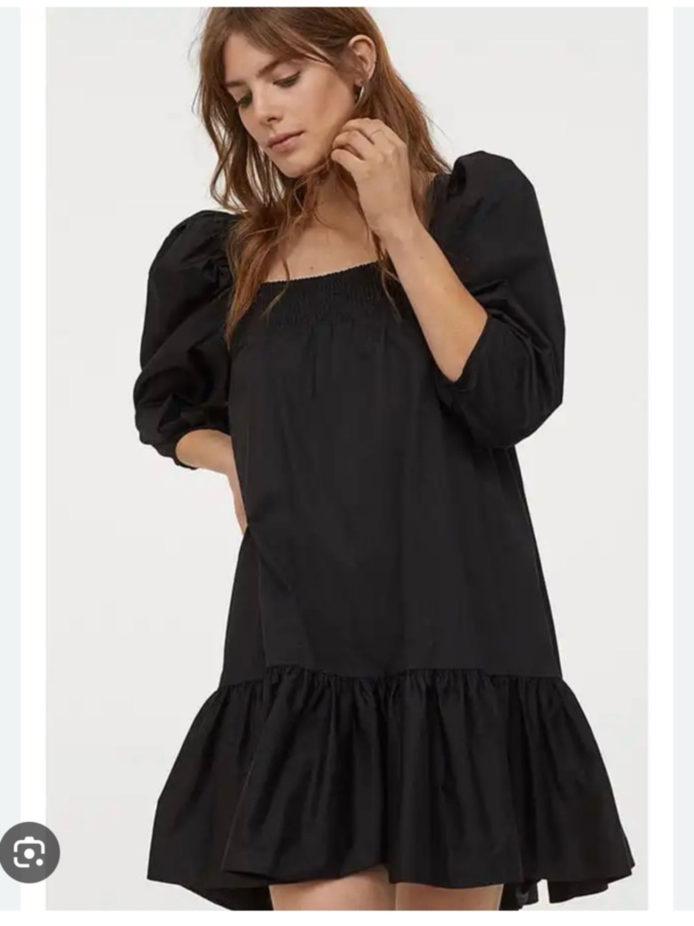 H&M Black balloon/puff-Sleeve Dress.